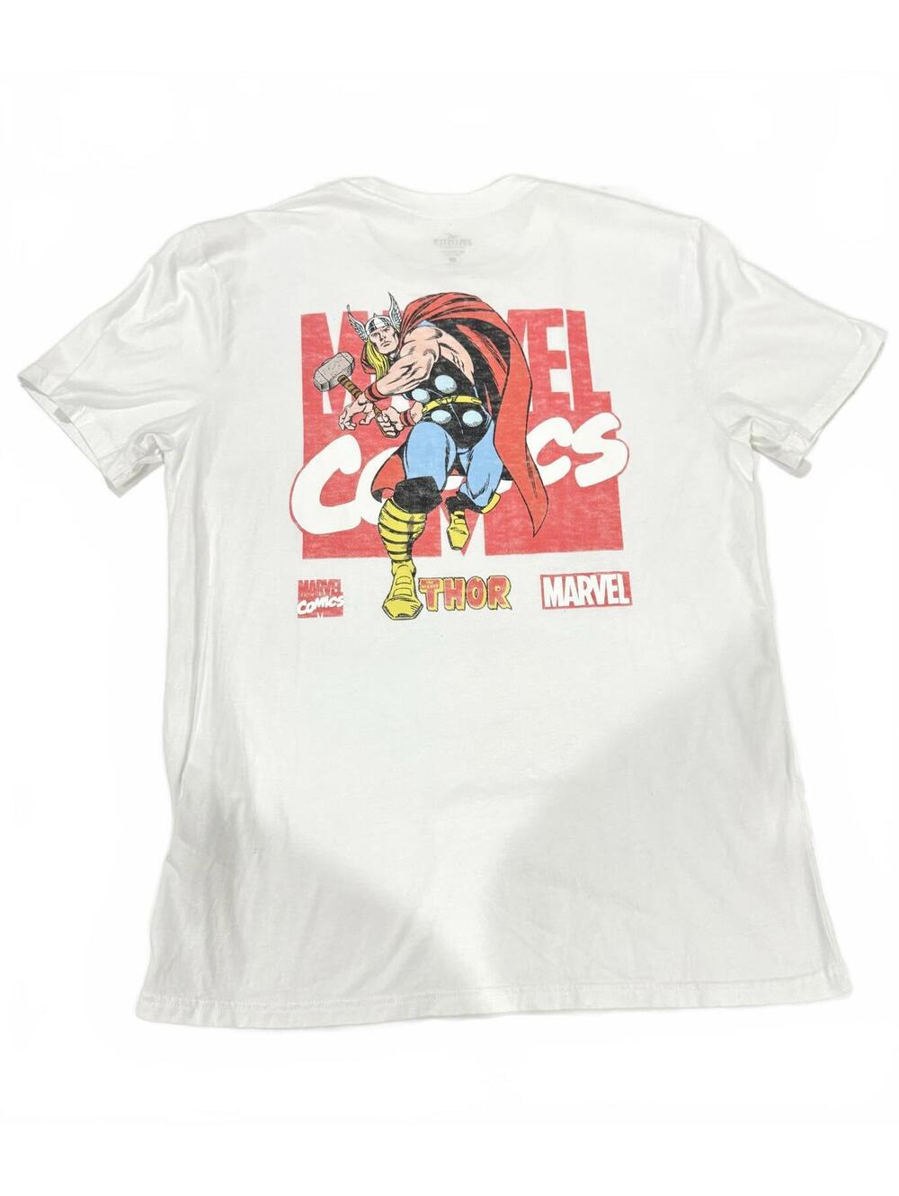Hollister Marvel Comics Thor Graphic T-Shirt Medium White Back Print Y2K Tee